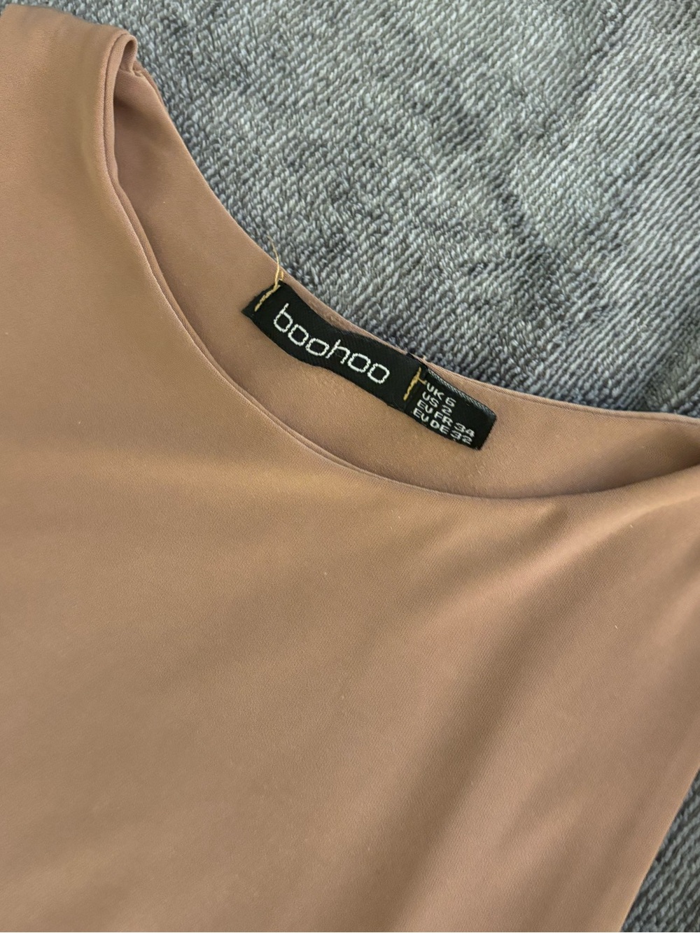 Boohoo Sleeveless High Neck Bodysuit in Tan - Picture 3 of 3